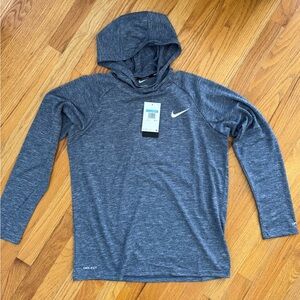 Men’s Medium Nike Swim DRI-FIT heathered Blue Long Sleeve Hoodie